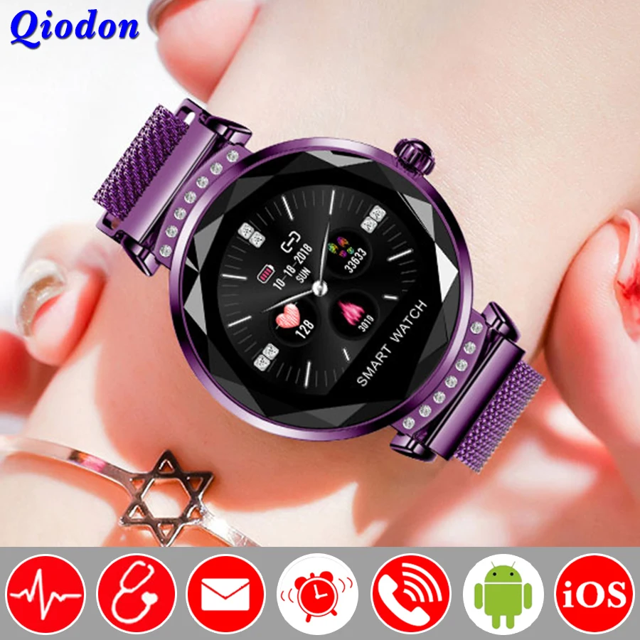 Waterproof Round Rhinestone Bluetooth Connection Smart Watch Clock Heart Rate Blood Pressure Monitor Smartwatch For Android iOS
Waterproof Round Rhinestone Bluetooth Connection Smart Watch Clock Heart Rate Blood Pressure Monitor Smartwatch For Android iOS