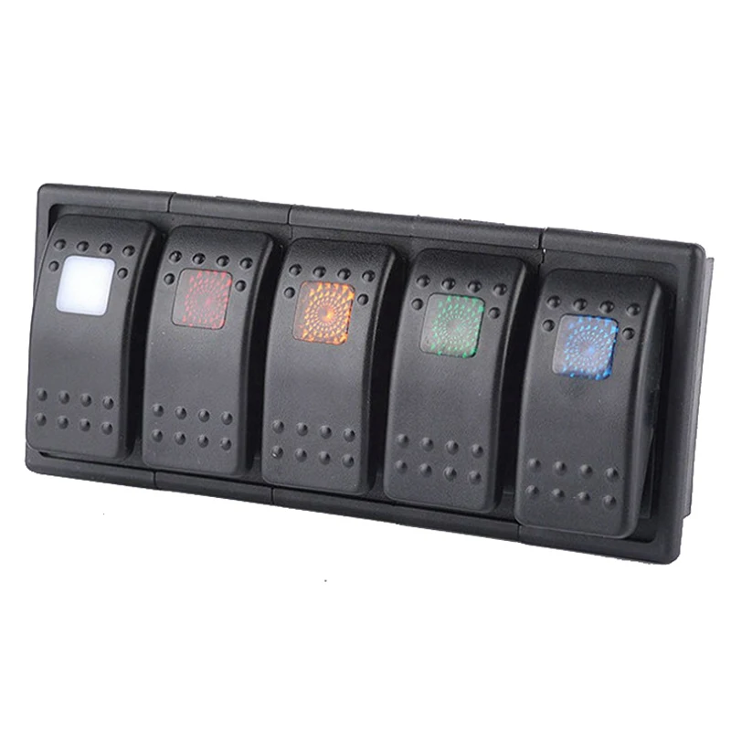 6 Gang Rocker Switch Panel for Car RV Boat Yacht 5 Combined Color Self-locking ON-OFF switch Marine Boat Accessories
6 Gang Rocker Switch Panel for Car RV Boat Yacht 5 Combined Color Self-locking ON-OFF switch Marine Boat Accessories