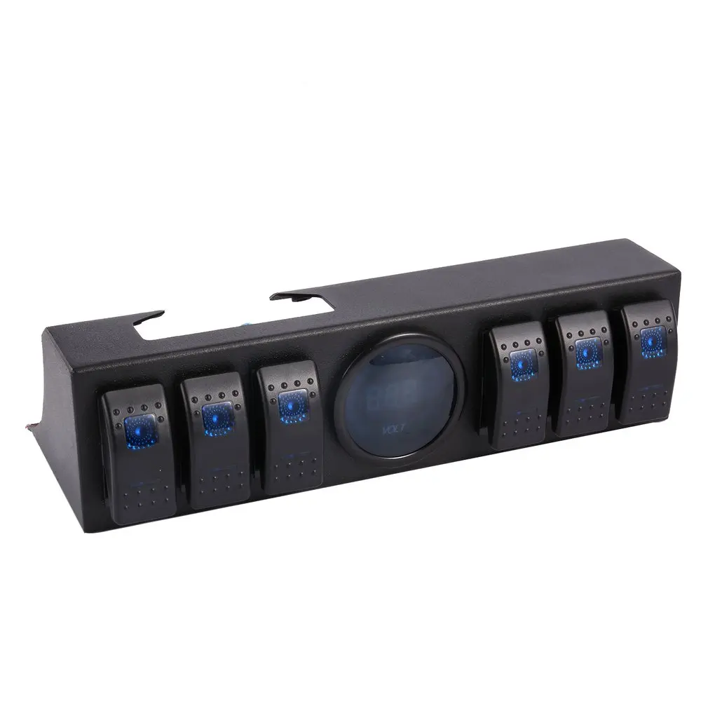 6 Gang Rocker Switch Panel Switch Control Panel Sytem with Voltage Meter Digital Display for Jeep Wrangler JK TJ
6 Gang Rocker Switch Panel Switch Control Panel Sytem with Voltage Meter Digital Display for Jeep Wrangler JK TJ