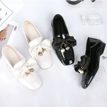 2019 autumn new fashion simple solid color flat shoes women retro style pearl bow decoration casual shoes
2019 autumn new fashion simple solid color flat shoes women retro style pearl bow decoration casual shoes