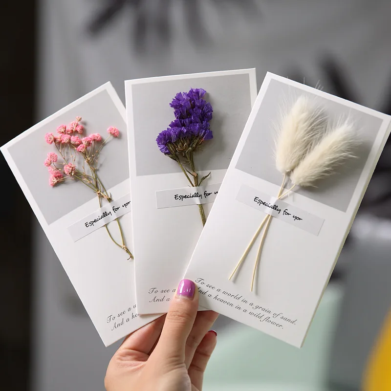 Creative Dried Flowers+Papercard Folding Type Greeting Cards Christmas Birthday Party Wedding Invitations Florist Shop Gift Card
Creative Dried Flowers+Papercard Folding Type Greeting Cards Christmas Birthday Party Wedding Invitations Florist Shop Gift Card