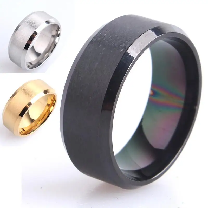 free shipping 8mm brushed Silver Black Gold 316l Stainless Steel finger rings for men wholesale
free shipping 8mm brushed Silver Black Gold 316l Stainless Steel finger rings for men wholesale