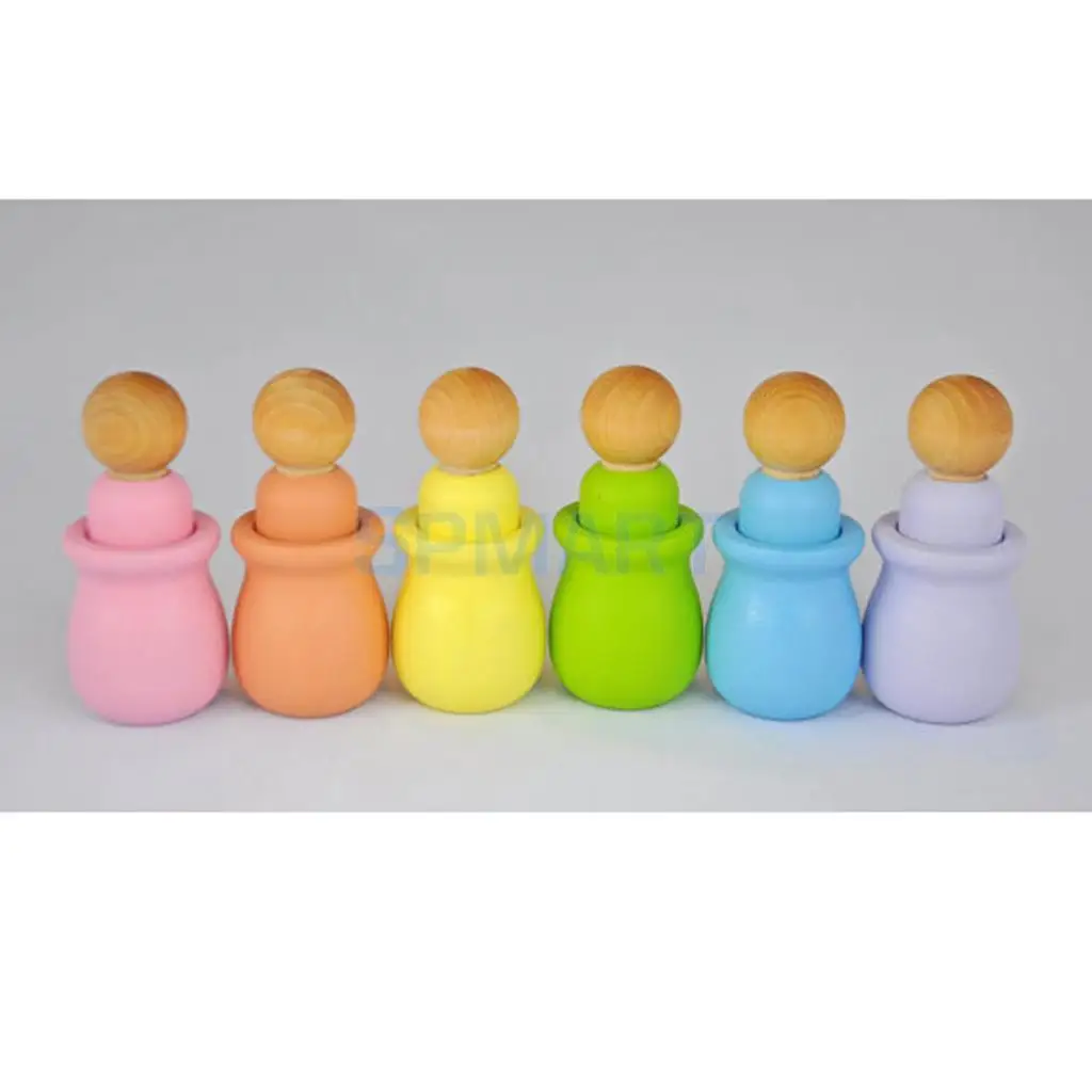20pcs Wooden Family People Nesting Set Plain Unfinished Peg Dolls DIY Making Findings Cake Topper DIY Craft Kids Toy Gift
