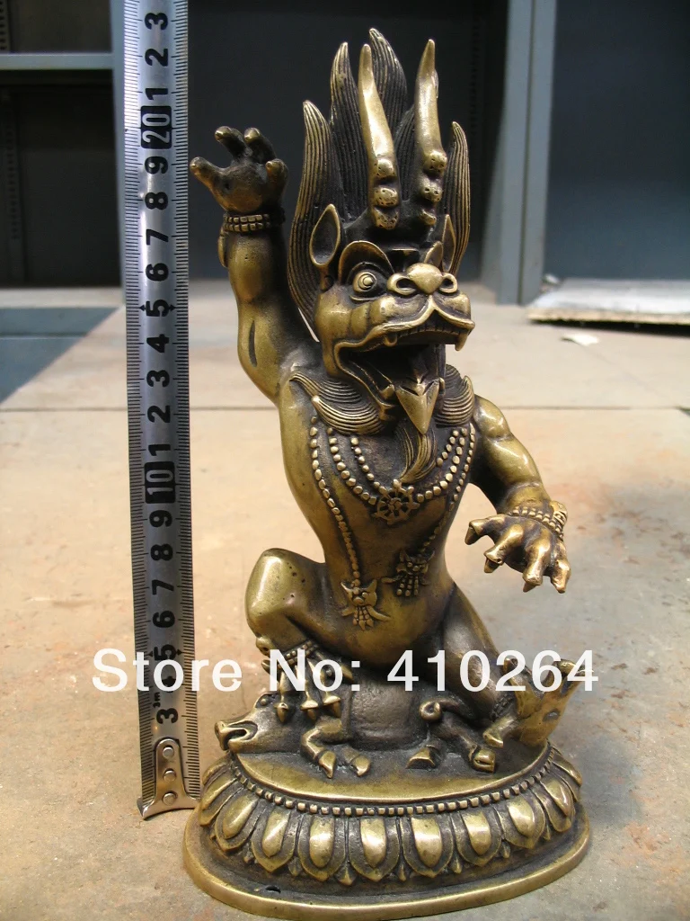 

22CM Fighting the devil godsTibet Buddha Bronze Statue