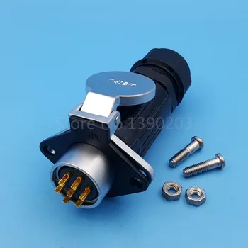 

1Set WP20 7Pin Waterproof Chassis Panel Mount Aviation Plug Cable Connector Plug + Socket 15A/500V