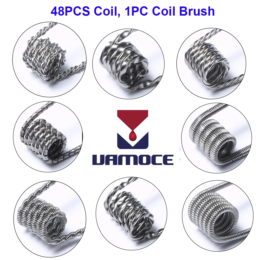 VAMOCE 48PCS Vape Prebuilt Coils Alien Clapton Coil Fused Clapton Tiger Coil Kit 8 in 1 Premade Vape Coil For RDA RDTA
VAMOCE 48PCS Vape Prebuilt Coils Alien Clapton Coil Fused Clapton Tiger Coil Kit 8 in 1 Premade Vape Coil For RDA RDTA