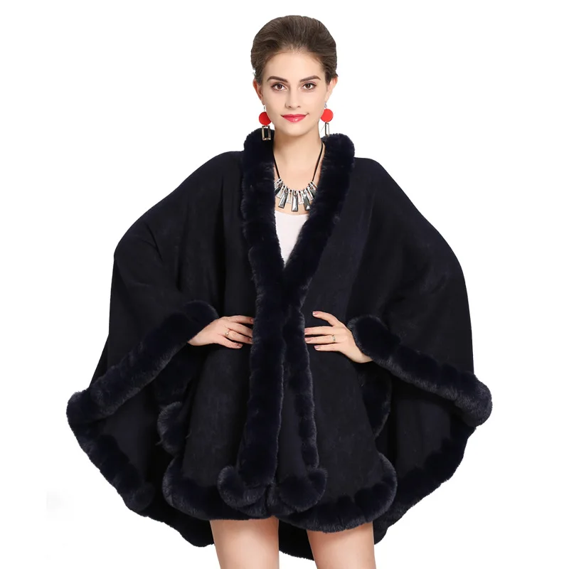 SWONCO Plus Size Lose Poncho Feminino Inverno Faux Fox Fur Cape Dress Women 2019 Winter Warm Coat Cape Women Cloak Ponchos Black
SWONCO Plus Size Lose Poncho Feminino Inverno Faux Fox Fur Cape Dress Women 2019 Winter Warm Coat Cape Women Cloak Ponchos Black