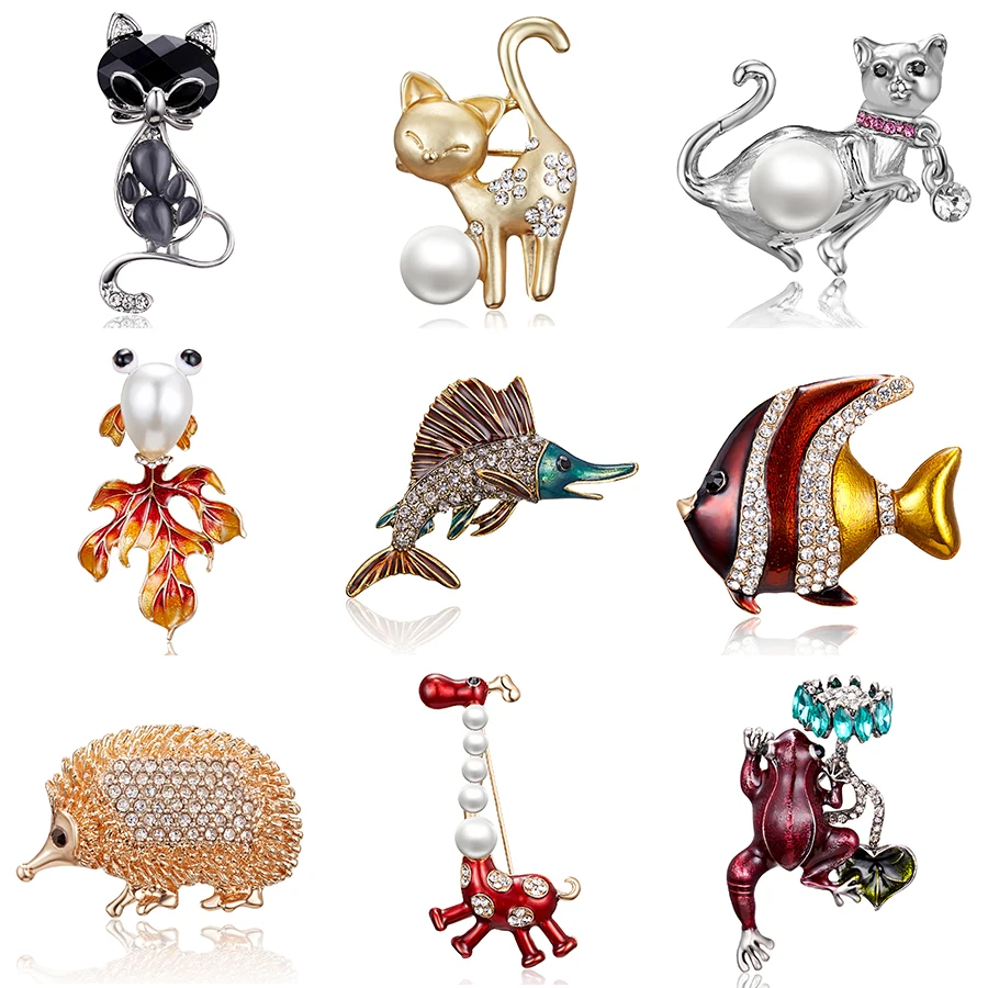 RINHOO High Quality Alloy Multicolor Brooch Rhinestone Cat Fish Animals Jewelry Coat Dress Lover Girl Women Gift Brooches
RINHOO High Quality Alloy Multicolor Brooch Rhinestone Cat Fish Animals Jewelry Coat Dress Lover Girl Women Gift Brooches