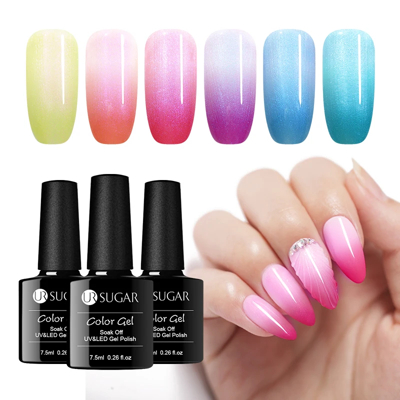 UR SUGAR 7.5ml Colorful Thermal Shell Gel Nail Polish Pearly Giltter Color Changing Soak Off UV LED Gel Nail Art Varnish
UR SUGAR 7.5ml Colorful Thermal Shell Gel Nail Polish Pearly Giltter Color Changing Soak Off UV LED Gel Nail Art Varnish