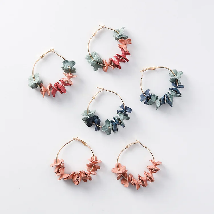 2017 Elegant Fabric Flower Drop Earrings Bijoux Sweety Colourful Petal Alloy Ear Circle Big Earrings Charm Brinco For Women
2017 Elegant Fabric Flower Drop Earrings Bijoux Sweety Colourful Petal Alloy Ear Circle Big Earrings Charm Brinco For Women