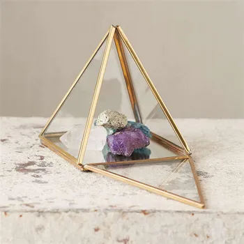 

Pyramid shape Glass Geometric Terrarium Tabletop Plant Box Planter Flower Pot Succulent Fern Moss Bonsai Flower Pot Garden tools