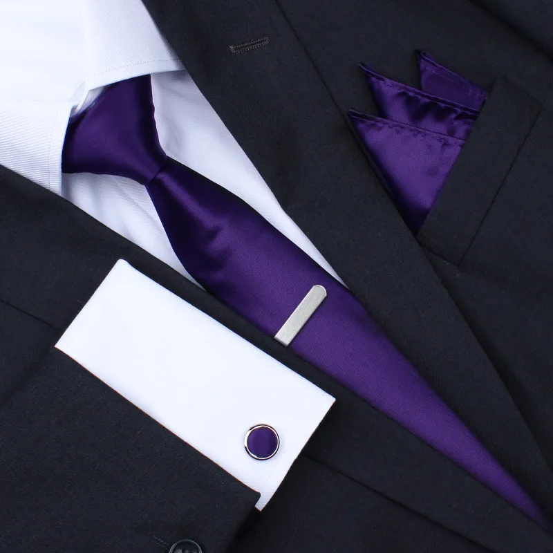 Necktie 7 cm Purple Pocket Square Set with Button Cover Cufflinks and Tie Clip in Gift Package for Graduation Gifts
Necktie 7 cm Purple Pocket Square Set with Button Cover Cufflinks and Tie Clip in Gift Package for Graduation Gifts
