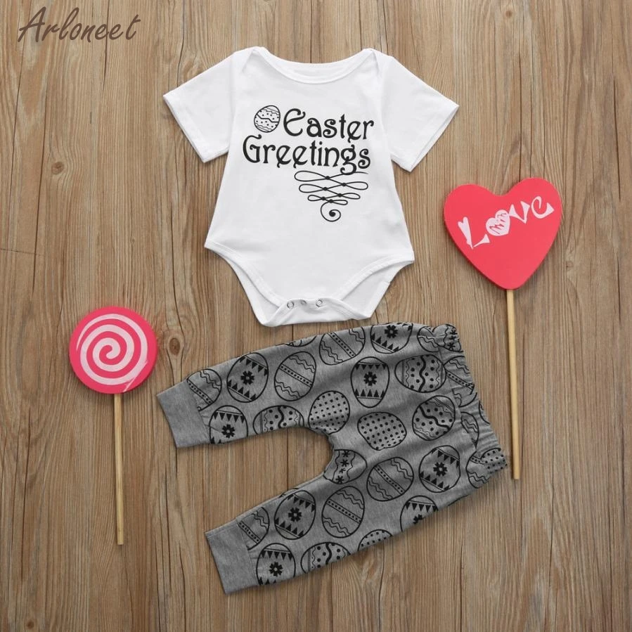 2018 boys baby sets newborn clothing Easter Eggs Letter Print Romper Jumpsuit Pants baby set clothes JNA24
2018 boys baby sets newborn clothing Easter Eggs Letter Print Romper Jumpsuit Pants baby set clothes JNA24