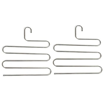 2 Pack Multi Pants Hangers Rack For Closet Organization Stainless Steel S-Shape 5 Layer Clothes Hangers For Space Saving Stora
2 Pack Multi Pants Hangers Rack For Closet Organization Stainless Steel S-Shape 5 Layer Clothes Hangers For Space Saving Stora