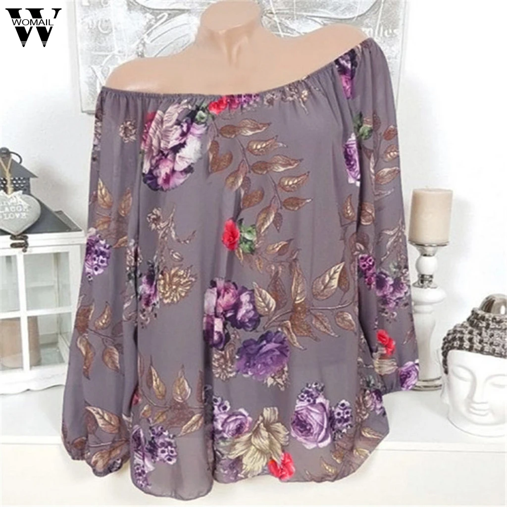 Womail Plus Size T-shirt Women's Casual Fashion Full Sleeve One Shoulder Top Chiffon Printed T-shirt For Ladies June6 Camiseta
Womail Plus Size T-shirt Women's Casual Fashion Full Sleeve One Shoulder Top Chiffon Printed T-shirt For Ladies June6 Camiseta