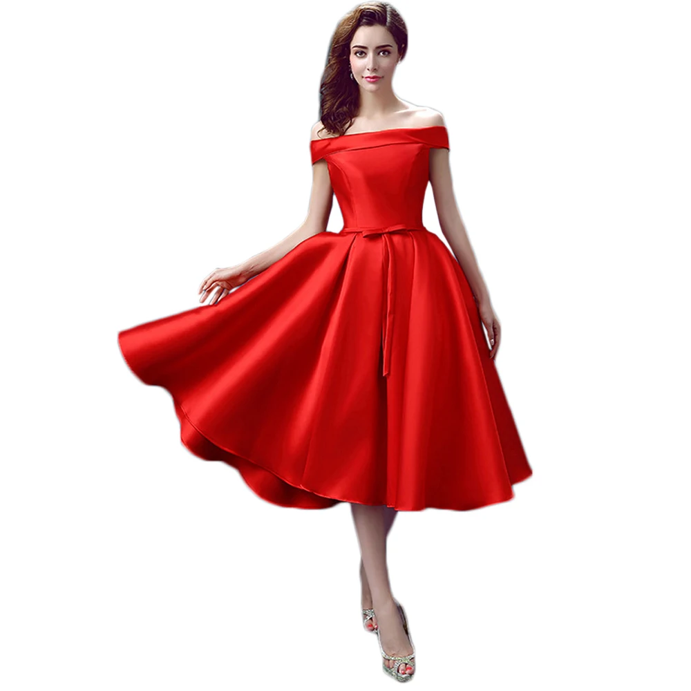 ANGELSBRIDEP Tea Length Bridesmaid Dresses Boat Neck Mini Formal Wedding Party Gowns vestido madrinha robe demoiselle d'honneur
ANGELSBRIDEP Tea Length Bridesmaid Dresses Boat Neck Mini Formal Wedding Party Gowns vestido madrinha robe demoiselle d'honneur