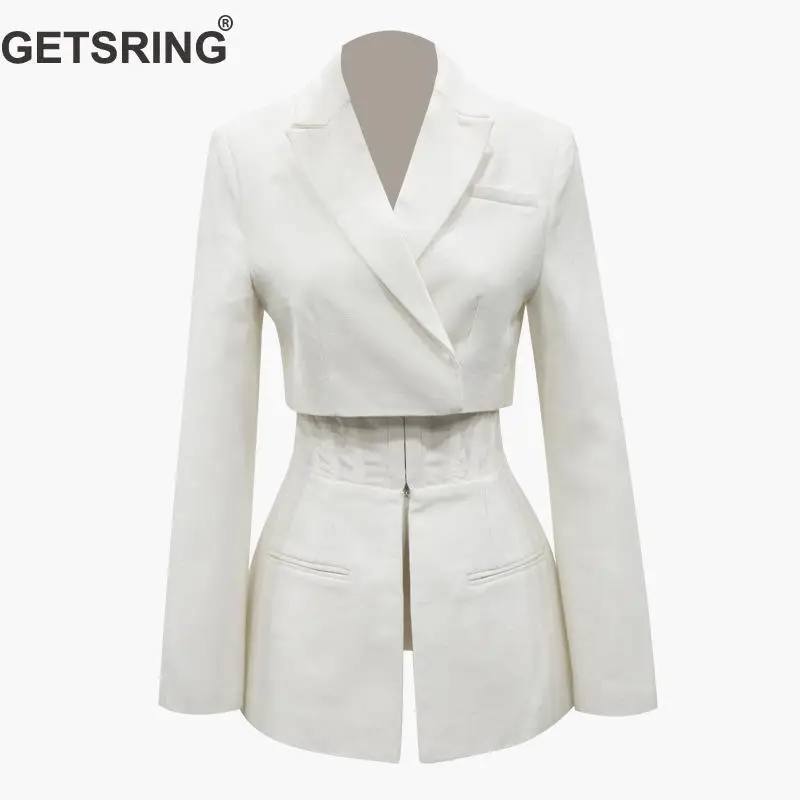 GETSRING Women Blazer White Blazer Womens Blazers Long Sleeve Suit Blazer Fake Two Stitching Suit Coat Women Jaket Spring 2019 
GETSRING Women Blazer White Blazer Womens Blazers Long Sleeve Suit Blazer Fake Two Stitching Suit Coat Women Jaket Spring 2019
