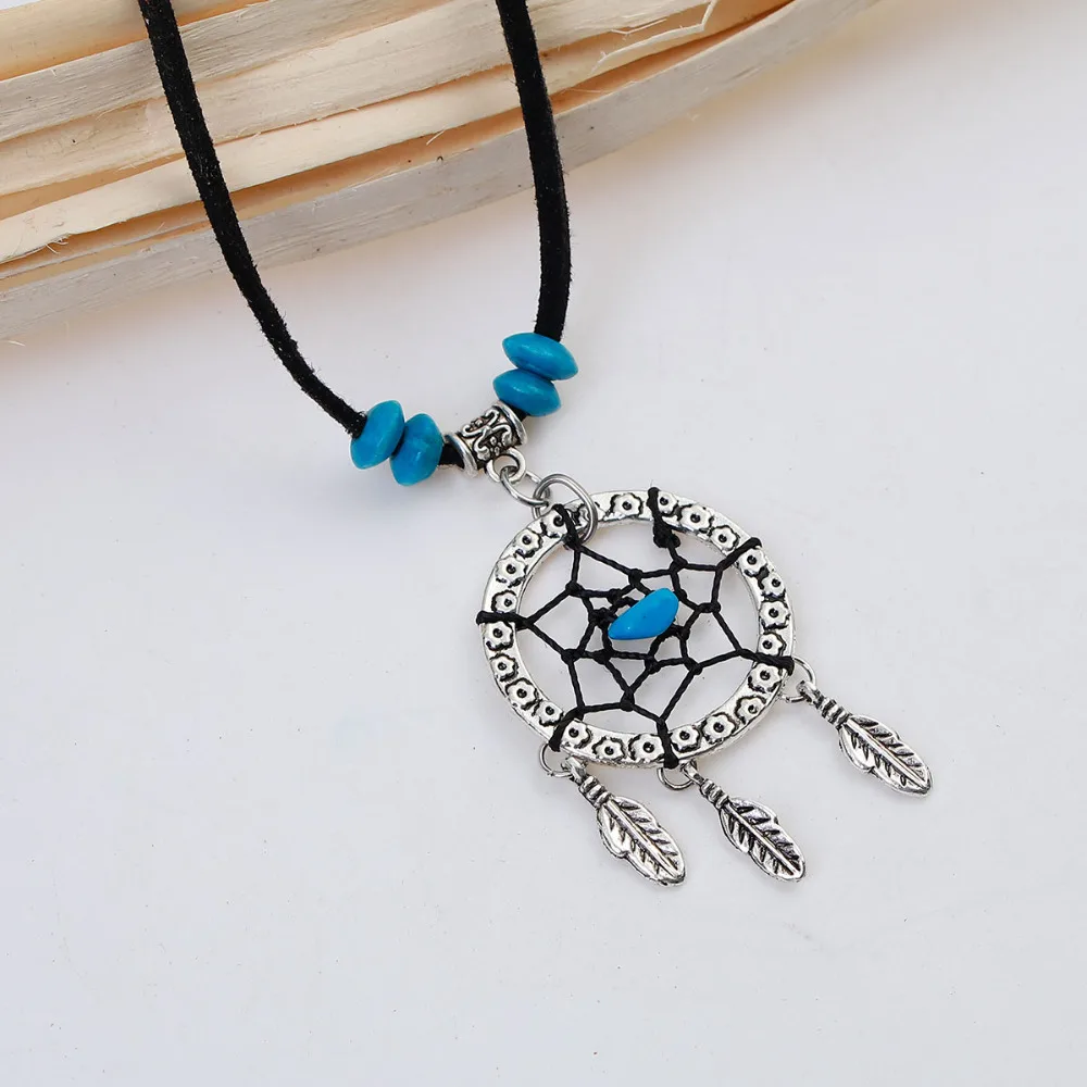 8SEASONS Velvet Suede Dream Catcher Necklace Antique Silver Black Cord Blue/Black 52.0-52.5cm long, 1 Piece
8SEASONS Velvet Suede Dream Catcher Necklace Antique Silver Black Cord Blue/Black 52.0-52.5cm long, 1 Piece