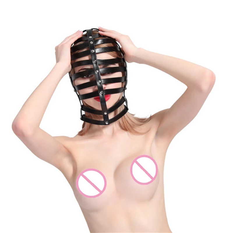 New PU Leather Harness Head Mask Gothic Strappy Studded Full Hood Mask Fetish Slave Bondage Restraint Erotic Night Clubwear
New PU Leather Harness Head Mask Gothic Strappy Studded Full Hood Mask Fetish Slave Bondage Restraint Erotic Night Clubwear