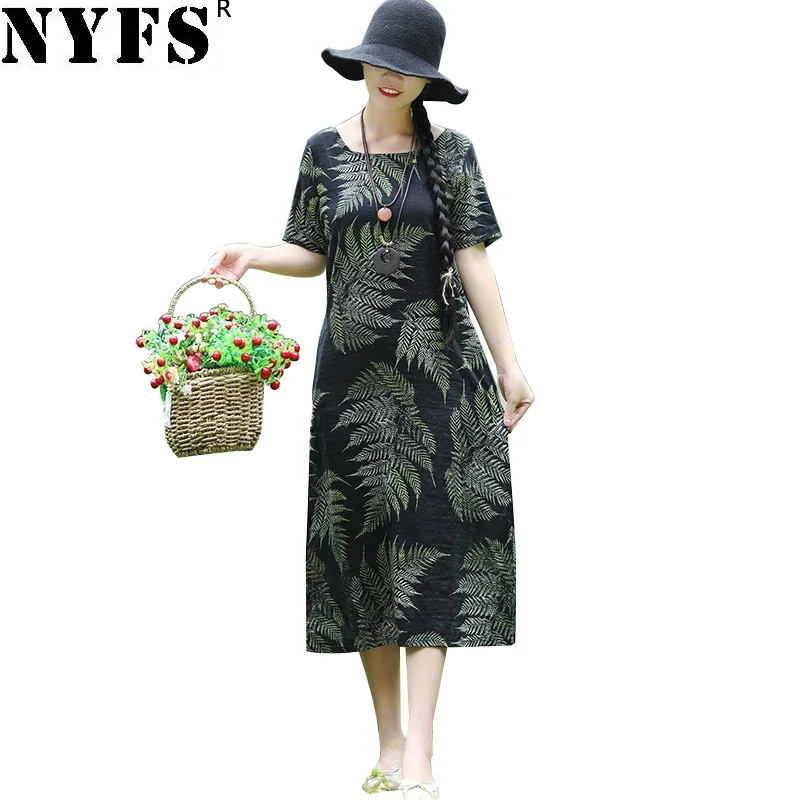 NYFS 2019 New Summer dress Vintage Loose Comfortable long dress Cotton Printing women dress Vestidos Robe
NYFS 2019 New Summer dress Vintage Loose Comfortable long dress Cotton Printing women dress Vestidos Robe