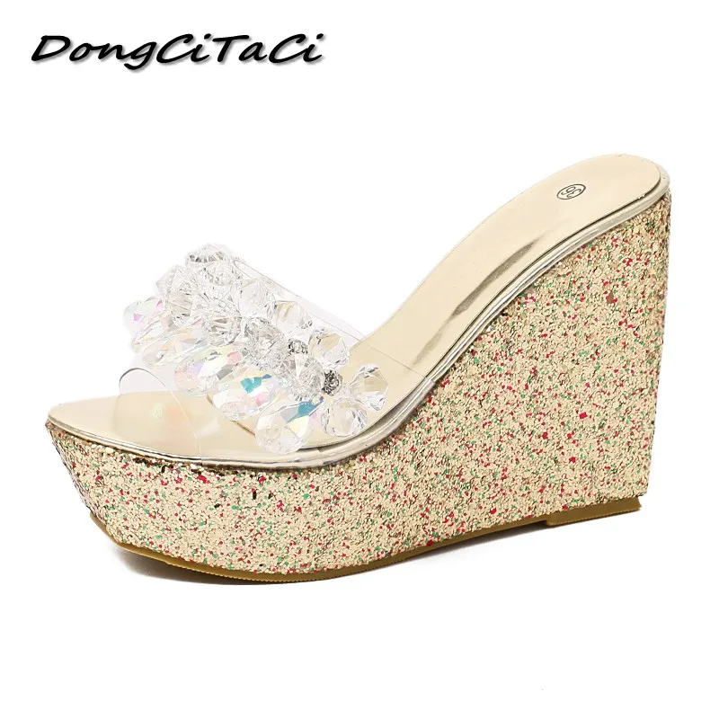 DongCiTaCi 2019 Women Peep Toe Clear Sandals Wedge Platforms Shoes Woman Casual Fashion Crystal High Heels Sandals Slippers
DongCiTaCi 2019 Women Peep Toe Clear Sandals Wedge Platforms Shoes Woman Casual Fashion Crystal High Heels Sandals Slippers