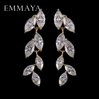 EMMAYA New White AAA CZ Zircon Crystal Earrings Gold Color Leaf Earring Fashion Jewelry for Women
EMMAYA New White AAA CZ Zircon Crystal Earrings Gold Color Leaf Earring Fashion Jewelry for Women