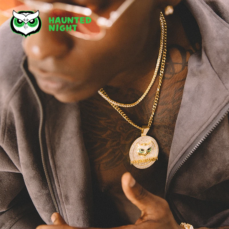Gold Color Owl Disc Cubic Zirconia Pendant Cuban Link Chain 2019 Hip hop Street Necklace Brand Exclusive Design For Men
Gold Color Owl Disc Cubic Zirconia Pendant Cuban Link Chain 2019 Hip hop Street Necklace Brand Exclusive Design For Men