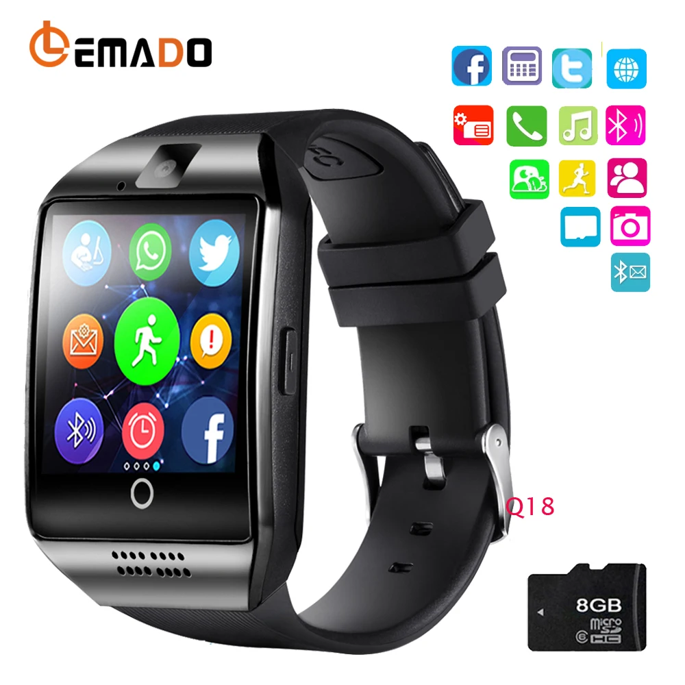 LEMADO Q18 Smart Watch Support SIM TF card 500mAh Q18 Battery Pedometer Smart Watch Bluetooth Clock for Android IOS Phone
LEMADO Q18 Smart Watch Support SIM TF card 500mAh Q18 Battery Pedometer Smart Watch Bluetooth Clock for Android IOS Phone