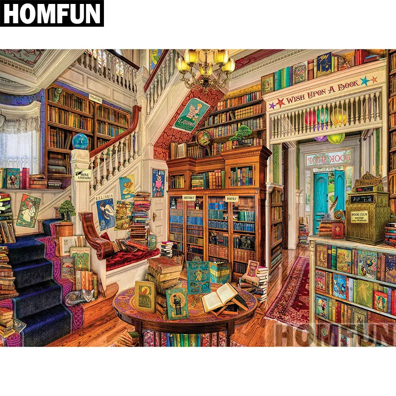 HOMFUN Full Square/Round Drill 5D DIY Diamond Painting "Readers Paradise" 3D Embroidery Cross Stitch 5D Home Decor A00783
HOMFUN Full Square/Round Drill 5D DIY Diamond Painting "Readers Paradise" 3D Embroidery Cross Stitch 5D Home Decor A00783