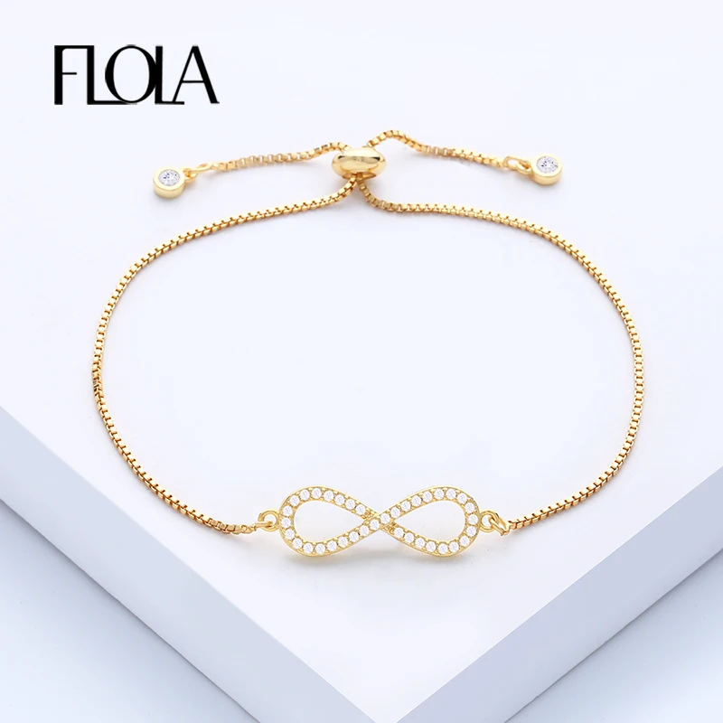 FLOLA Brand Fashion CZ Stone Infinity Bracelet Silver Chain Micro Paved Crystal Figure 8 Charm Bracelets for Women Gift brta07
FLOLA Brand Fashion CZ Stone Infinity Bracelet Silver Chain Micro Paved Crystal Figure 8 Charm Bracelets for Women Gift brta07