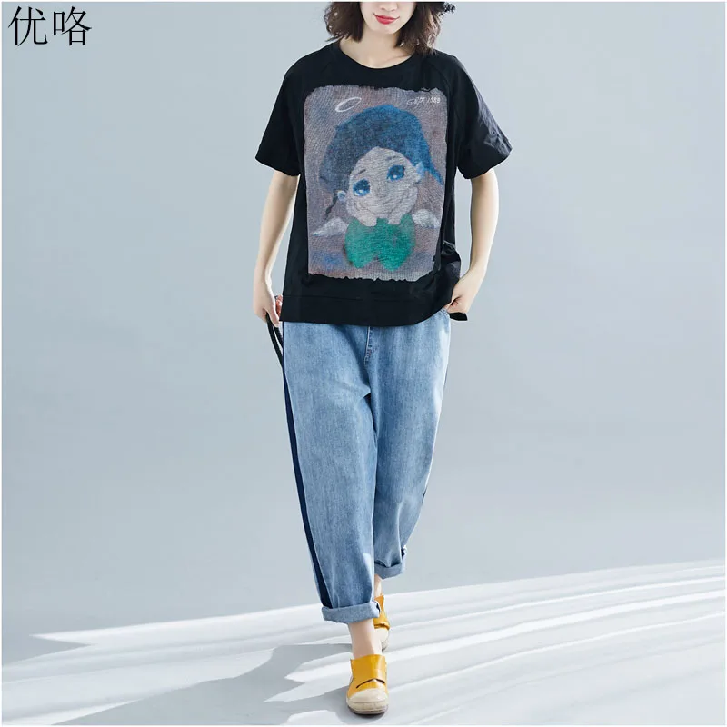 2019 Summer Fashion Women T Shirt Plus Size Kawaii Cartoon Print Cotton Basis T-Shirts Big Size Korean Tee Shirt Female 4XL 5XL
2019 Summer Fashion Women T Shirt Plus Size Kawaii Cartoon Print Cotton Basis T-Shirts Big Size Korean Tee Shirt Female 4XL 5XL