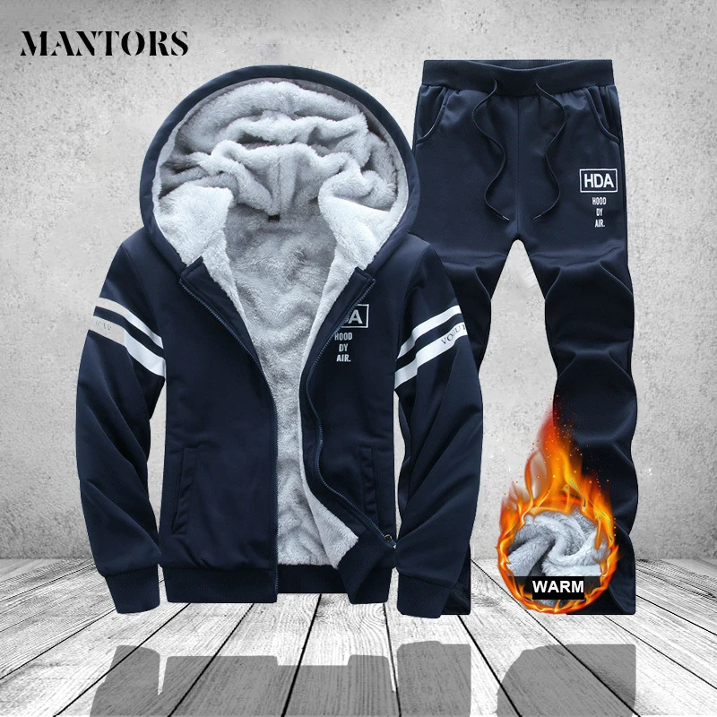 Winter Thick Hoodies Set Men Clothing 2018 Warm Two Pieces Striped Hooded Jacket Sweatpants Mens Tracksuit Trainingspak Mannen
Winter Thick Hoodies Set Men Clothing 2018 Warm Two Pieces Striped Hooded Jacket Sweatpants Mens Tracksuit Trainingspak Mannen
