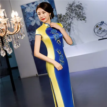 S of 6XL Long Cheongsam Vintage Chinese style Dress 2019 Fashion Womens Rayon Qipao Slim Party Dresses Button Vestido Plus Size
S of 6XL Long Cheongsam Vintage Chinese style Dress 2019 Fashion Womens Rayon Qipao Slim Party Dresses Button Vestido Plus Size