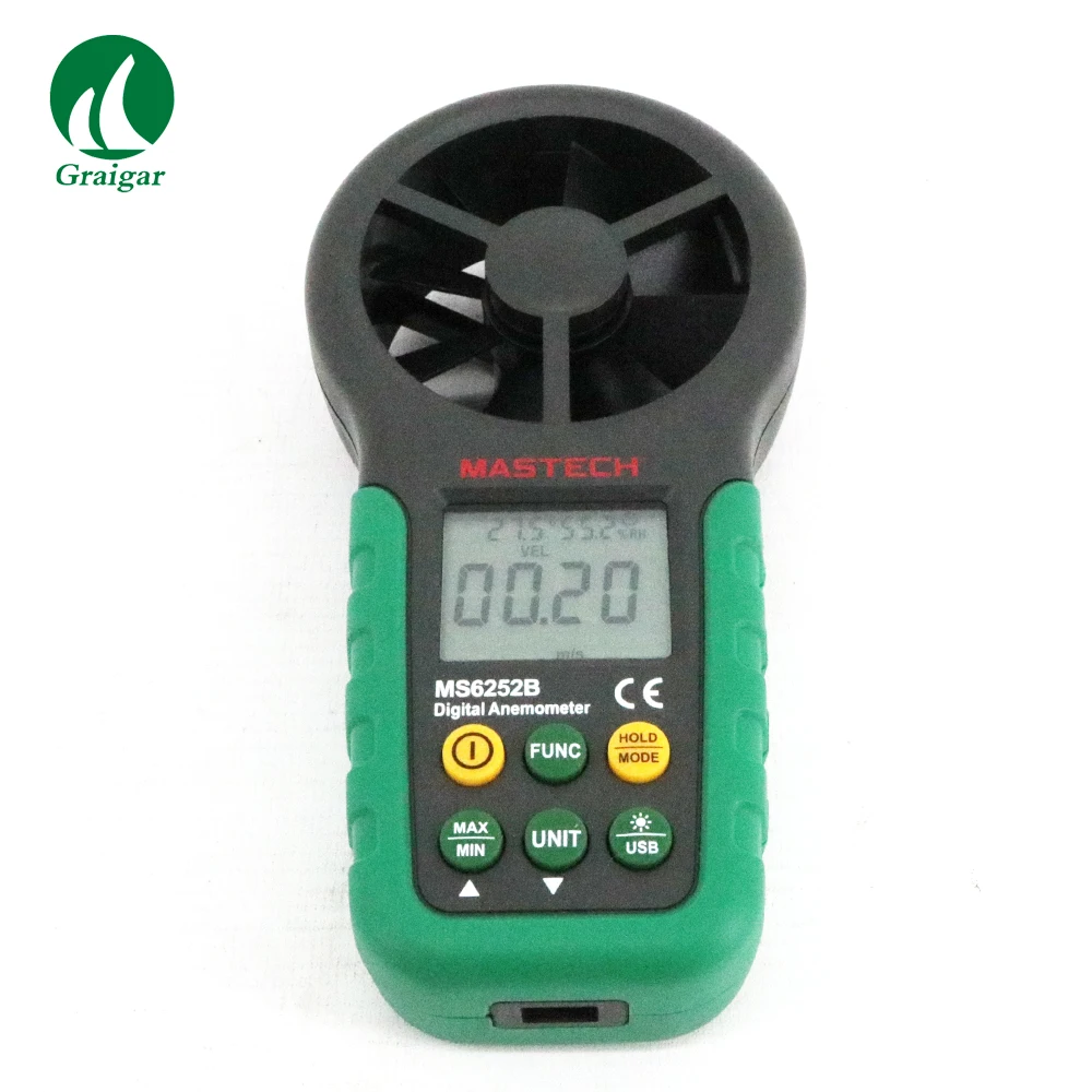 0.4-30m/s, 0-99990CFM,Temp.(-20-60C),Humidity-0-100%RH,Digital Anemometer MS6252B
0.4-30m/s, 0-99990CFM,Temp.(-20-60C),Humidity-0-100%RH,Digital Anemometer MS6252B