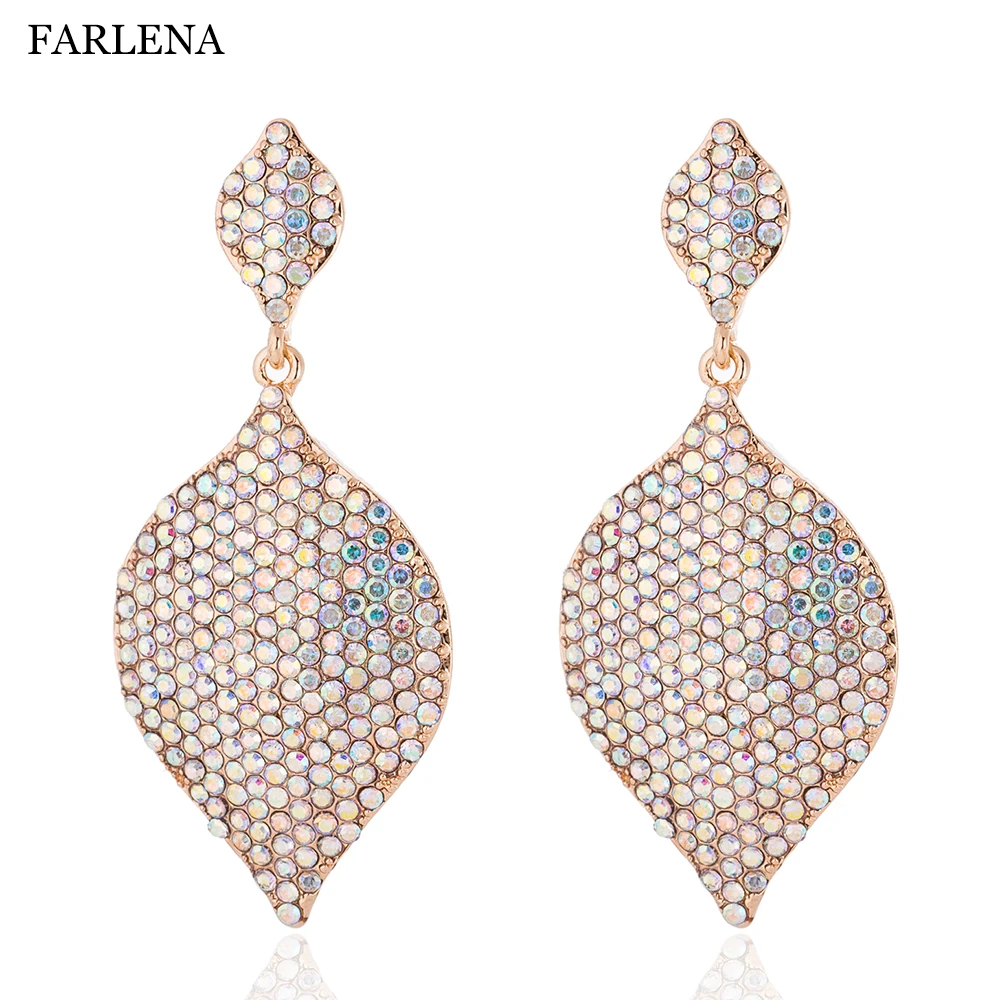 FARLENA Jewelry Leaf Shape Drop Earrings full of Shining Rhinestones for Women Wedding Party Fashion long Crystal Earring
FARLENA Jewelry Leaf Shape Drop Earrings full of Shining Rhinestones for Women Wedding Party Fashion long Crystal Earring