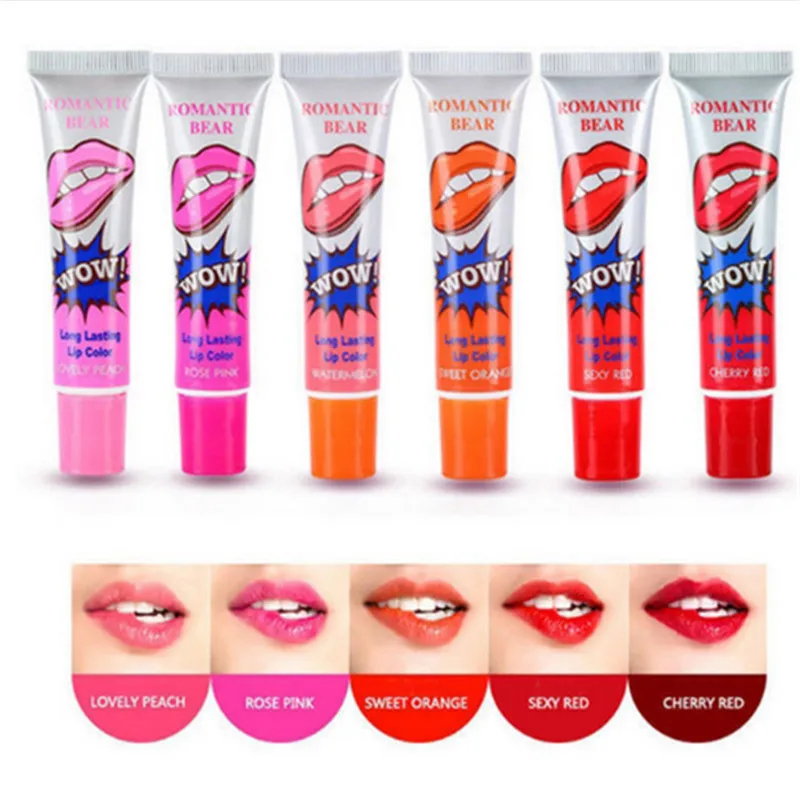 6 Colors Waterproof Magic Lip Gloss Peel Off Liquid Tint Matte Long Lasting Lipstick Famous Brand Beauty Red Romantic Bear Wow
6 Colors Waterproof Magic Lip Gloss Peel Off Liquid Tint Matte Long Lasting Lipstick Famous Brand Beauty Red Romantic Bear Wow