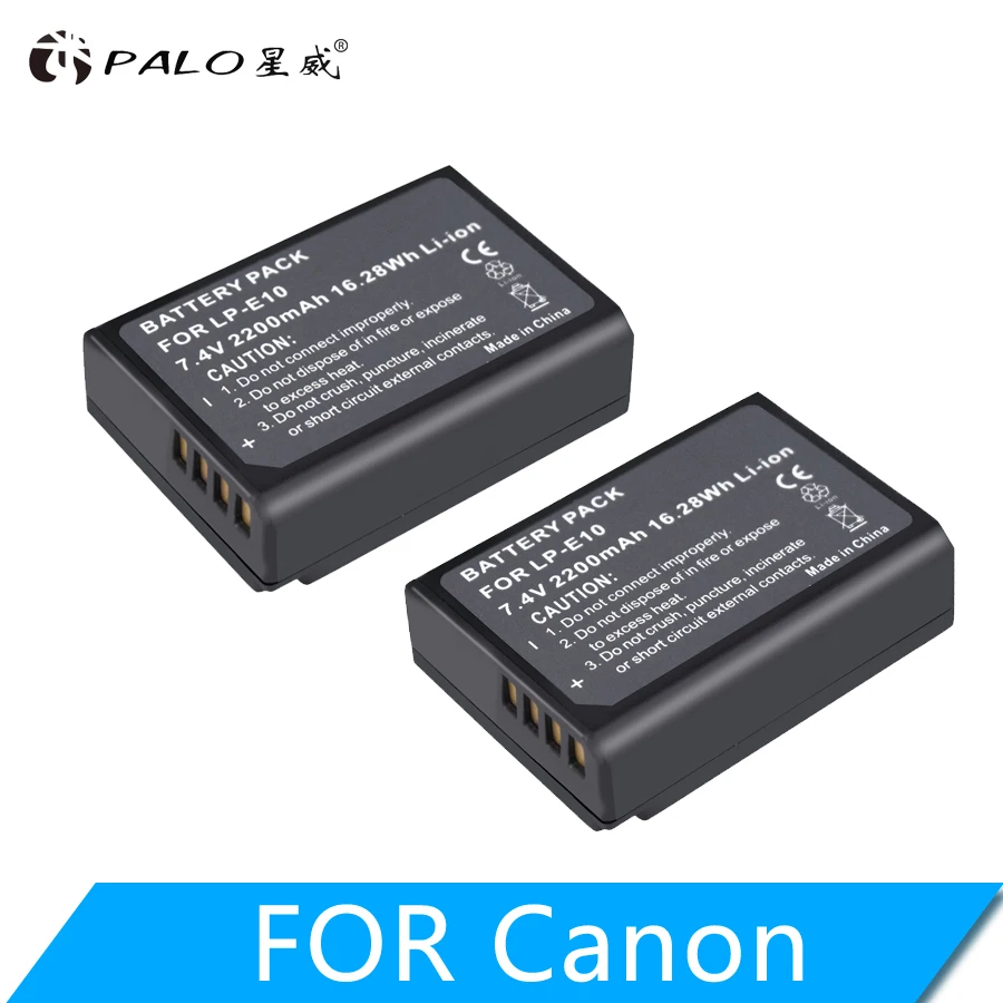 PALO 100% origial 2pcs LP-E10 LP E10 LPE10 Camera Batteries for Canon EOS 1100D 1200d 1300d Kiss X50 X70 X80 Rebel T3 T5 T5
PALO 100% origial 2pcs LP-E10 LP E10 LPE10 Camera Batteries for Canon EOS 1100D 1200d 1300d Kiss X50 X70 X80 Rebel T3 T5 T5