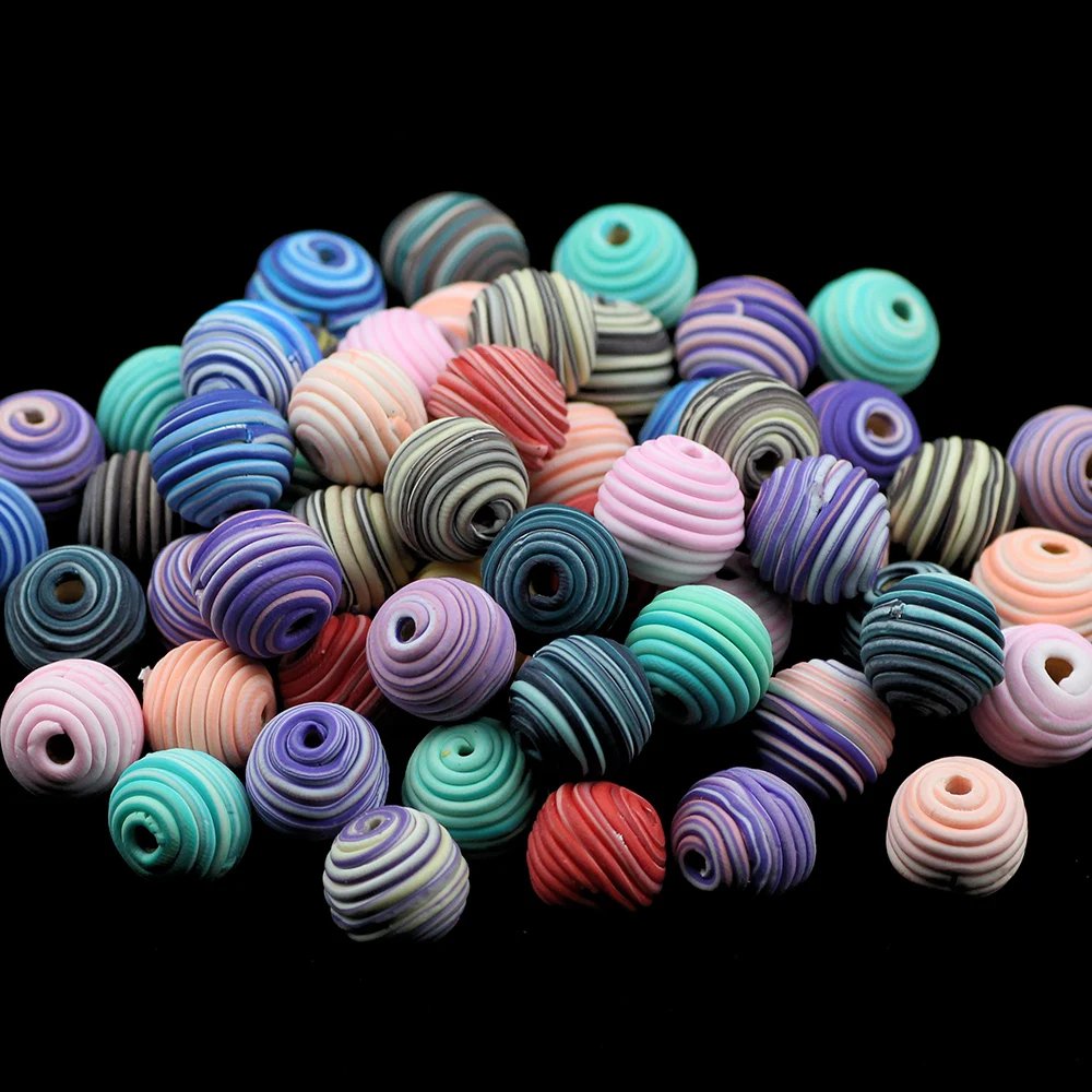 BTFBES 10Pcs/lot 15mm Fimo Polymer Clay Beads Random Spiral Pattern Round Loose Beads Mix Color Ball For Jewelry bracelet Making
BTFBES 10Pcs/lot 15mm Fimo Polymer Clay Beads Random Spiral Pattern Round Loose Beads Mix Color Ball For Jewelry bracelet Making