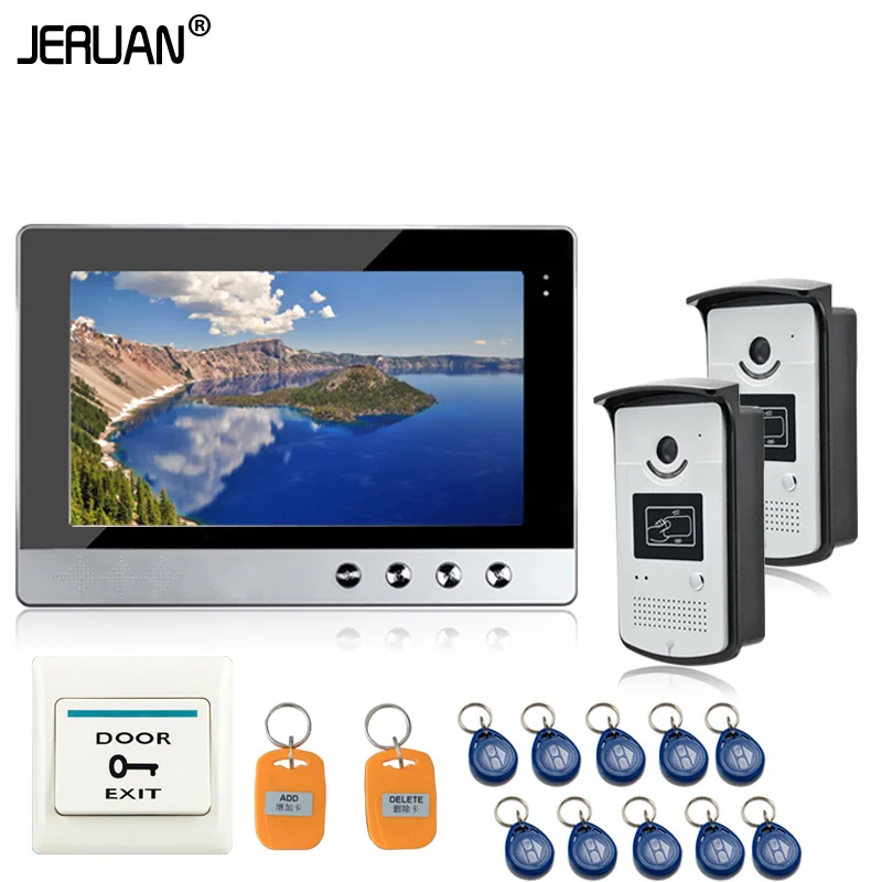 JERUAN New 10 inch Color Video Door Phone Intercom Doorbell System 1 Monitor 2 Waterproof RFID Access Camera In Stock
JERUAN New 10 inch Color Video Door Phone Intercom Doorbell System 1 Monitor 2 Waterproof RFID Access Camera In Stock