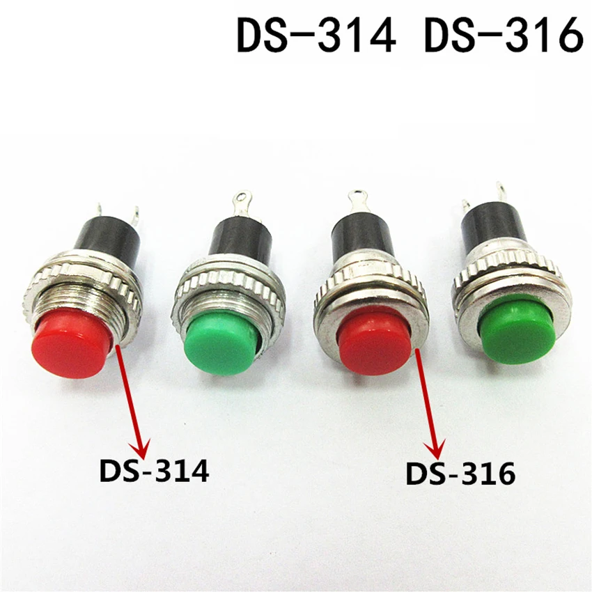5pc self-reset Push Button Switch 10mm DS-316 DS-314 Self Return Momentary Push Button Switch
5pc self-reset Push Button Switch 10mm DS-316 DS-314 Self Return Momentary Push Button Switch
