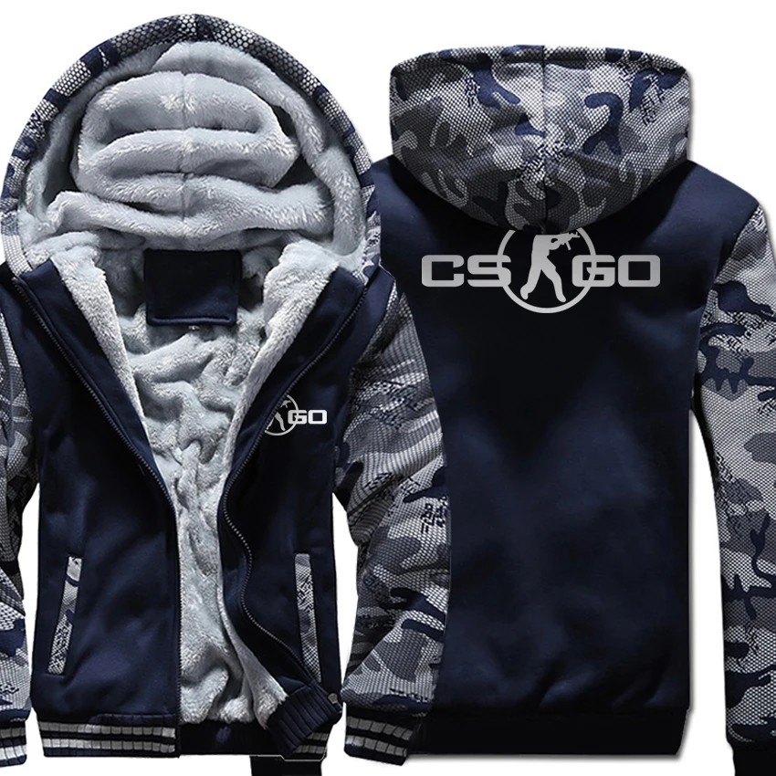 Спортивный костюм CS GO для мужчин 2018 зимняя флисовая брендовая Толстая Толстовка