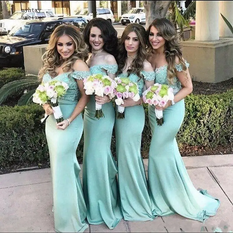 Mint Green 2019 Cheap Bridesmaid Dresses Under 50 Mermaid Off The Shoulder Long Wedding Party For Women Dress For Wedding Party
Mint Green 2019 Cheap Bridesmaid Dresses Under 50 Mermaid Off The Shoulder Long Wedding Party For Women Dress For Wedding Party