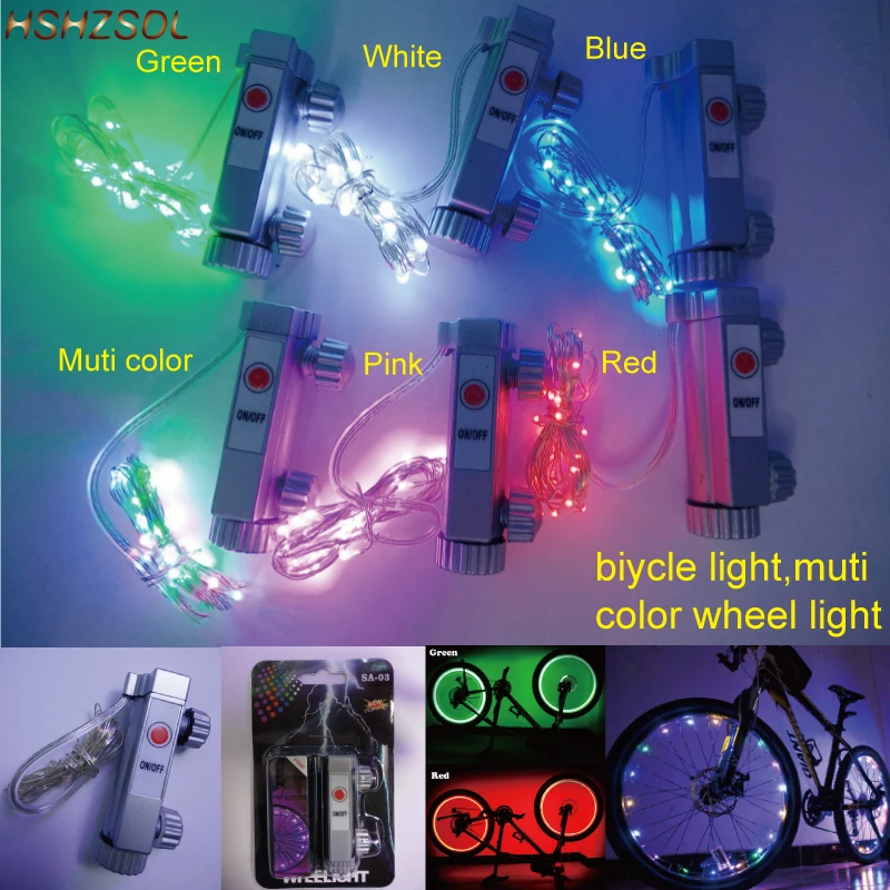 AA battery 20 LEDs 2m Waterproof Colorful Lights Chain MTB Road Bike Wheel Light Cycling Wheel Signal Tire Spoke Light
AA battery 20 LEDs 2m Waterproof Colorful Lights Chain MTB Road Bike Wheel Light Cycling Wheel Signal Tire Spoke Light