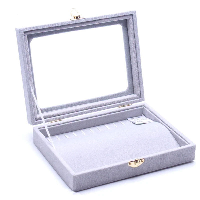 Gray Necklace Display Tray Fashion Jewelry Box Cover Glass Pendant Receive a Case Fine Necklaces Organizer Box Jewelry Display
Gray Necklace Display Tray Fashion Jewelry Box Cover Glass Pendant Receive a Case Fine Necklaces Organizer Box Jewelry Display