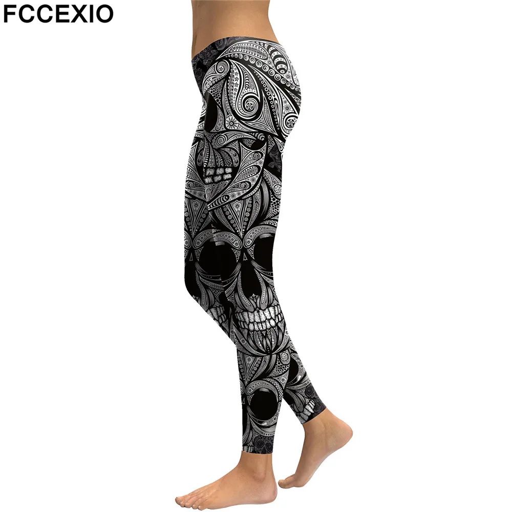 FCCEXIO 2019 New Design Leggings Women 3d Skull Head Digital Print Rose Fitness Leggins Plus Size Elastic Workout Pants Legins
FCCEXIO 2019 New Design Leggings Women 3d Skull Head Digital Print Rose Fitness Leggins Plus Size Elastic Workout Pants Legins