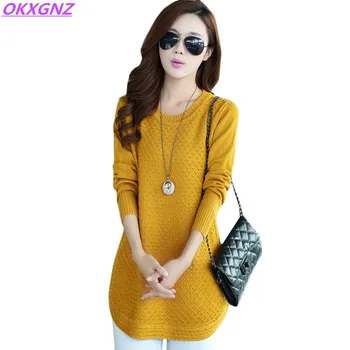 2018 Autumn Winter Sweater Women Round Neck Pullover Knit Sweater Large Size Loose Long Sleeves Women Tops Bottom Shirt Sweater
2018 Autumn Winter Sweater Women Round Neck Pullover Knit Sweater Large Size Loose Long Sleeves Women Tops Bottom Shirt Sweater