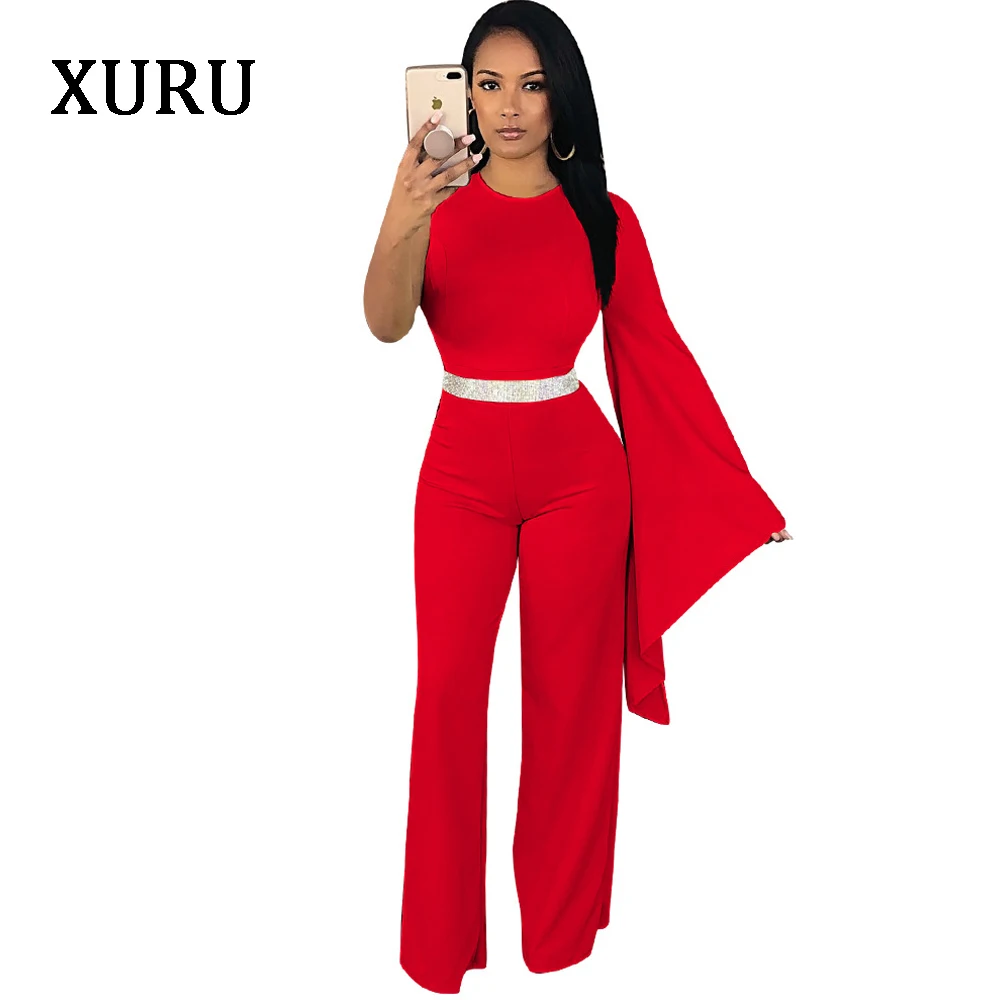 XURU 2018 Autumn Women Jumpsuits O-Neck One Sleeve Wide Leg Long Pants Jumpsuit Romper Womens Solid Casual Overalls
XURU 2018 Autumn Women Jumpsuits O-Neck One Sleeve Wide Leg Long Pants Jumpsuit Romper Womens Solid Casual Overalls