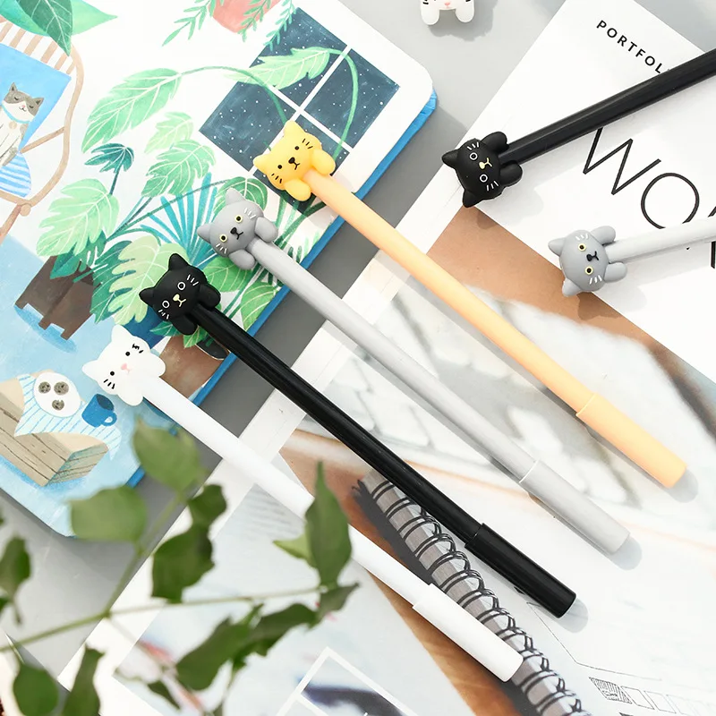 3 pcs/Lot Cartoon kitten Cat Gel Pen School Cute Black lnk pens Girls Stationery Students children Gift Office Writing Supplies
3 pcs/Lot Cartoon kitten Cat Gel Pen School Cute Black lnk pens Girls Stationery Students children Gift Office Writing Supplies
