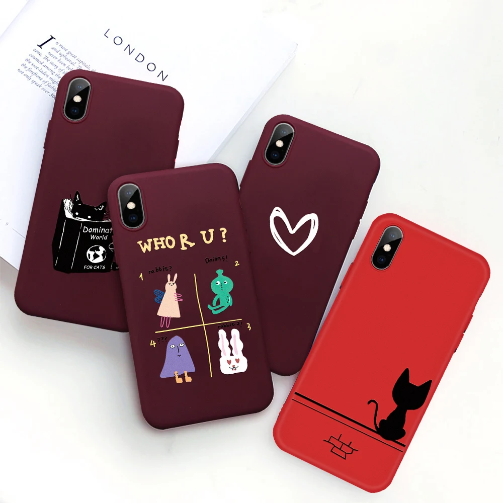 Red Color Cat Pattern Case For iPhone 6S 6 7 8 Plus X XS Max XR SE 5S 5 Silicone Cover Lover Couple Case Slim TPU Capa
Red Color Cat Pattern Case For iPhone 6S 6 7 8 Plus X XS Max XR SE 5S 5 Silicone Cover Lover Couple Case Slim TPU Capa