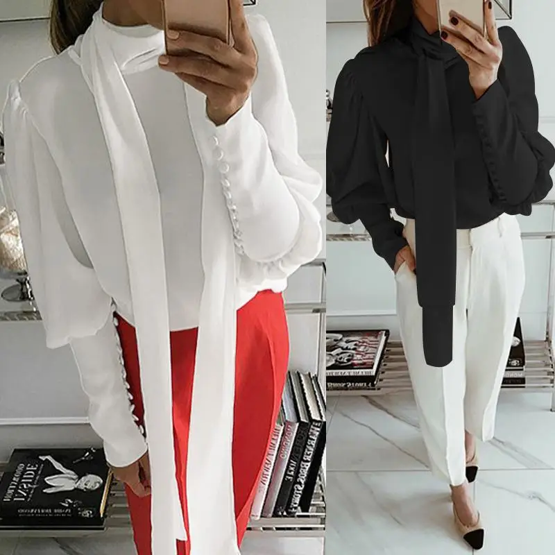 Women White Blouses Plus Size Tops Celmia Ladies Turtleneck Long Sleeve Work Shirts Casual Long Tie Solid Blusas Femininas S-5XL
Women White Blouses Plus Size Tops Celmia Ladies Turtleneck Long Sleeve Work Shirts Casual Long Tie Solid Blusas Femininas S-5XL